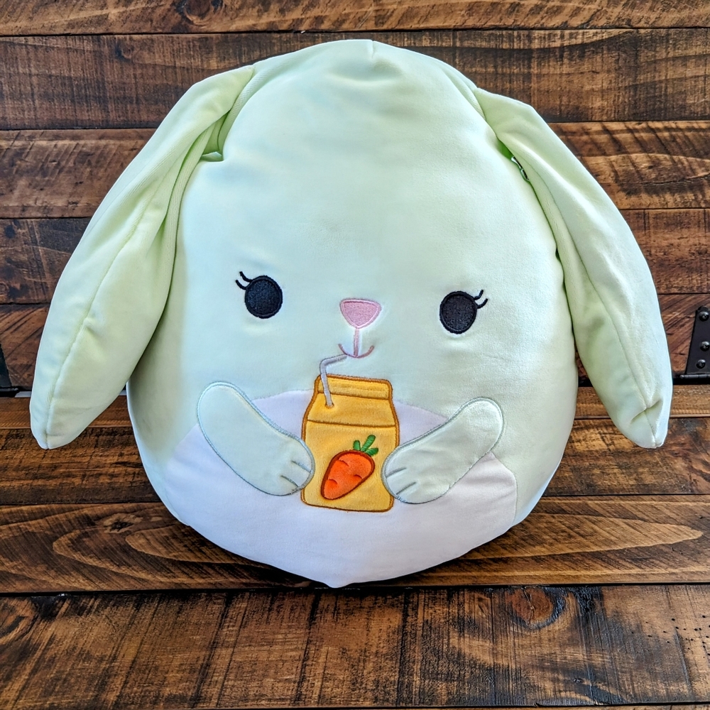 Squishmallows 14” Hara the Bunny with Carrot Drink Easter NWT